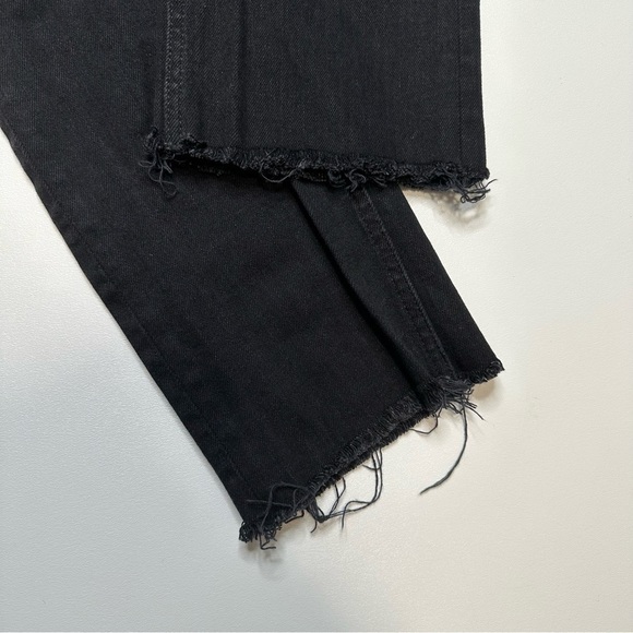Everlane High Rise Black Raw Hem Straight Denim Jeans Sz 26 - Picture 3 of 6